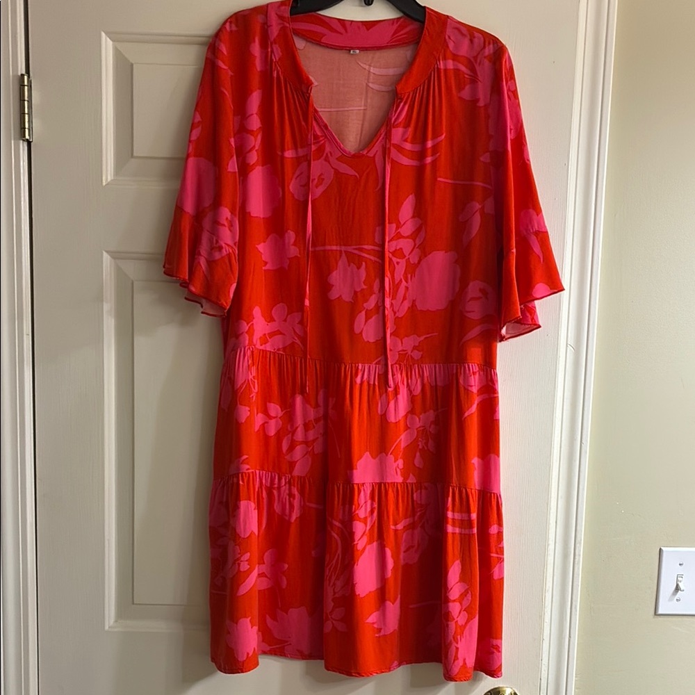 Floral orange and pink Women's Dress